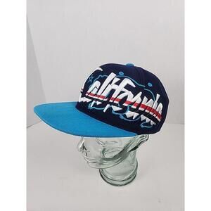 California Republic Pit Bull Branded Black/Teal Embroidered Script Snapback OSFM
